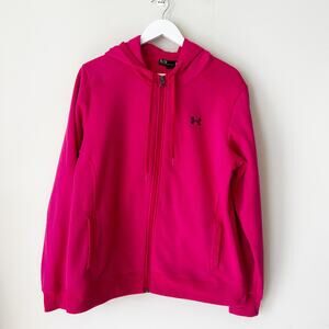 Underarmour Hoodie Size XL Pink SemiFitted Sweatshirt Jacket Activewear Athletic